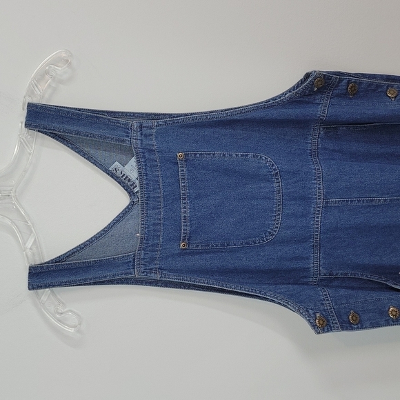 Vintage Denim overalls dress with Bunny Rabbit Applique size Medium - Picture 6 of 14
